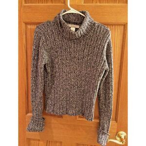 GEOFFREY BEAN SPORT WHITE AND BLACK‎ TURTLENECK SWEATER WOMENS SZ L